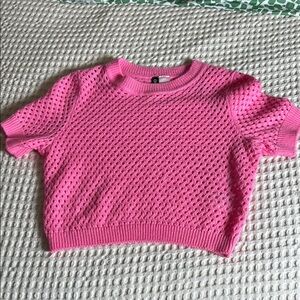 Pink Knit Cropped Sweater
